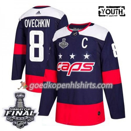 Washington Capitals Alex Ovechkin 8 2018 Stanley Cup Final Patch Adidas Stadium Series Authentic Shirt - Kinderen